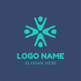 Green and Blue People Logo - Free Non Profit Logo Designs. DesignEvo Logo Maker