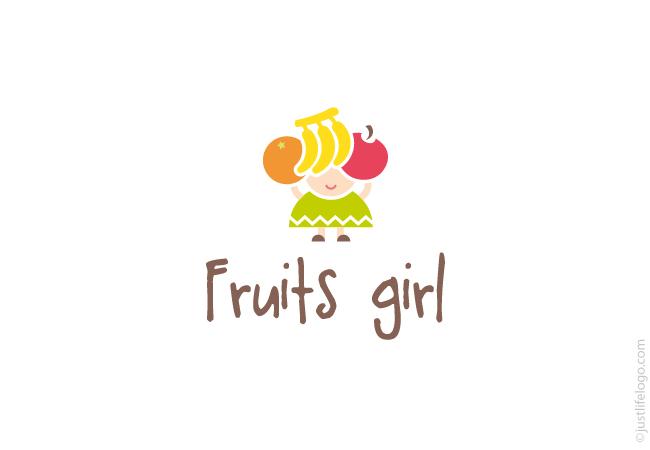 Girl Logo - Fruits Girl Logo