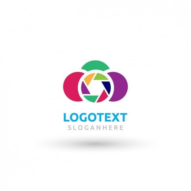 Multi Colored Circle Brand Logo - Polygonal multicolored logo with circles Vector