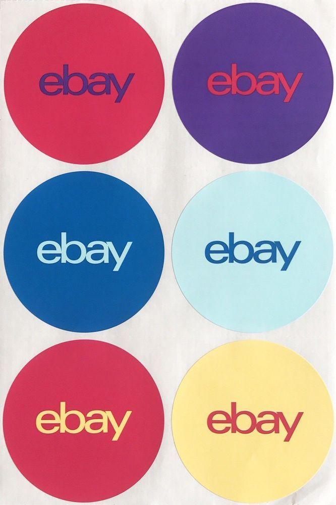 Multi Colored Circle Brand Logo - 6 Multi Color Round EBay Branded Stickers 3x 3 Official New