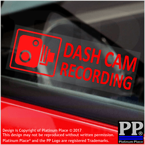 And White Blue Red Dasheslogo Logo - X Dash Cam Recording RED Alarm Security Stickers Car, Van, Taxi