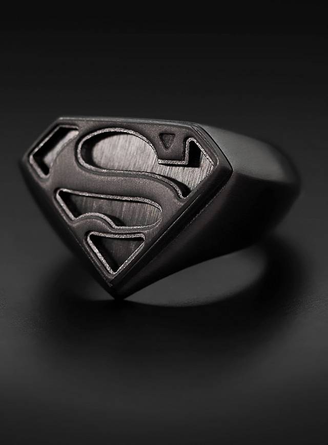 Black and Superman Logo - Superman Logo Ring black - maskworld.com
