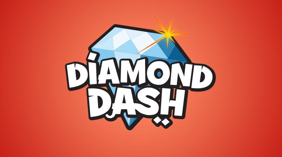 And White Blue Red Dasheslogo Logo - Diamond Dash Logo