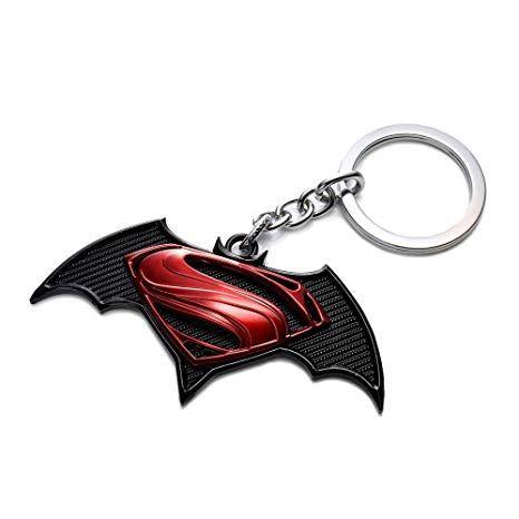 Black Superman Logo - Rainsound Black ,Red Batman Vs Superman Logo Keychain: Amazon.in ...