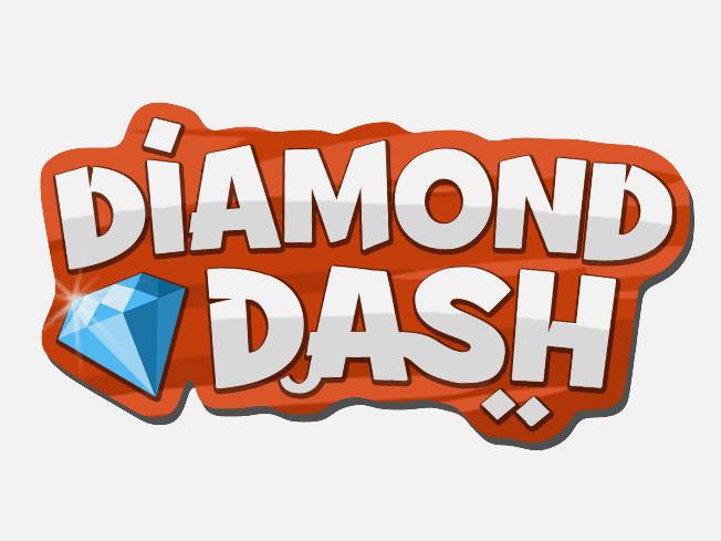 And White Blue Red Dasheslogo Logo - Diamond Dash Logo