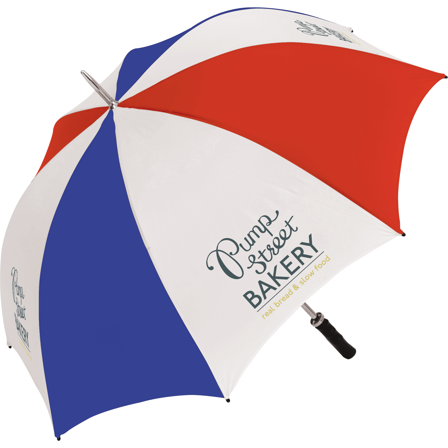 White and Red Umbrella Logo - Bedford Golf Promotional Umbrella | Hotline