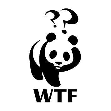 Panda Cool Logo - Panda WTF Cute Logo Decal [Choice] Vinyl Sticker