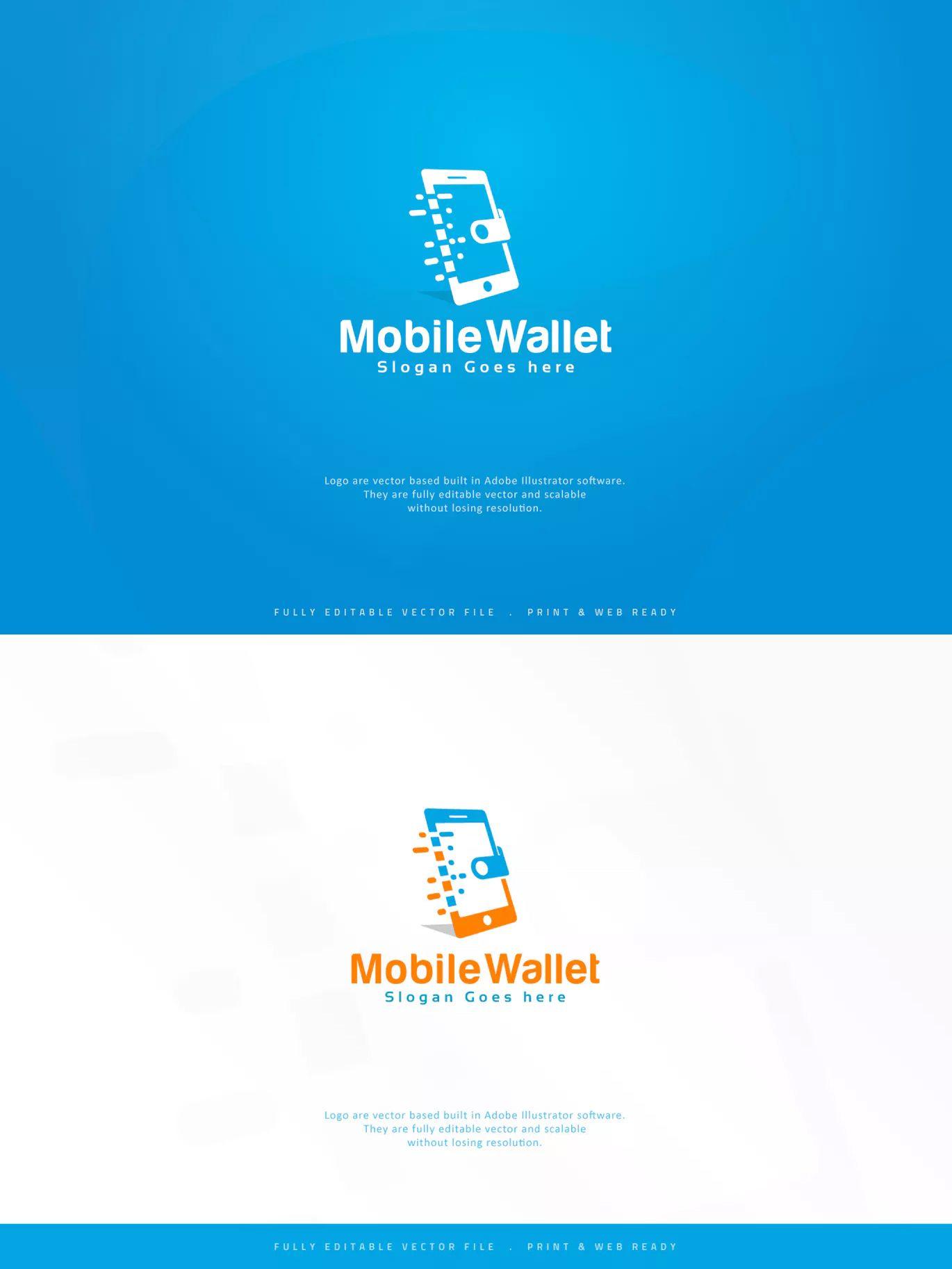 Mobile Wallet Logo - Digital Mobile Wallet Logo Template AI, EPS | Logo Templates | Logo ...