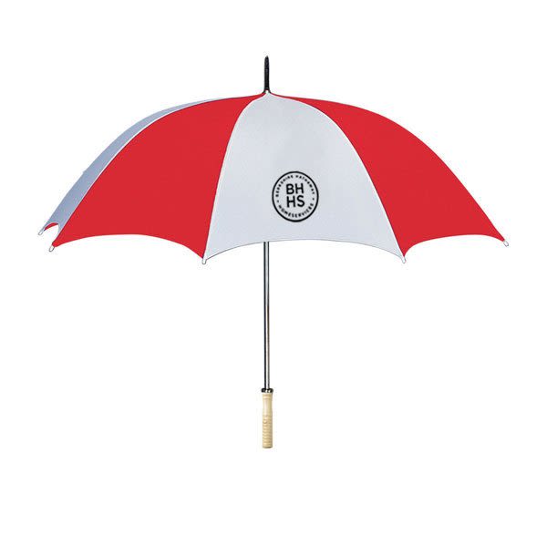White and Red Umbrella Logo - Arc Promotional Umbrella 48 in. | Customizable Umbrellas in Bulk