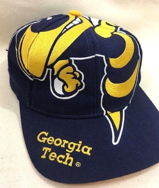 Yellow in the Game Logo - Vintage Georgia Tech Yellow Jackets The Game Logo Snapback Hat Cap