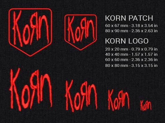 Korn Logo - Korn patch and logo Machine embroidery design 4 size and 2 | Etsy