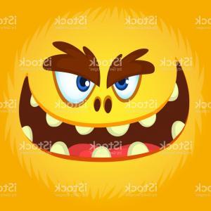 Funny Orange Logo - Funny Orange Monster Face Vector Illustration Halloween Cartoon ...