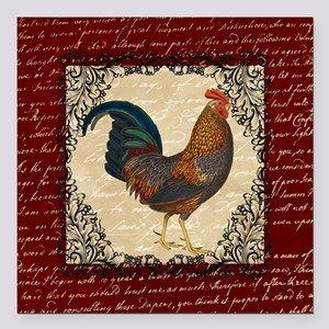Rooster in Red Square Logo - Red Rooster Car Magnets
