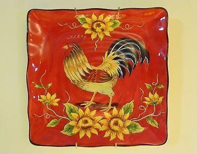 Rooster in Red Square Logo - Maxcera King Rooster Sunflower 9 Red Square Salad / Decoration