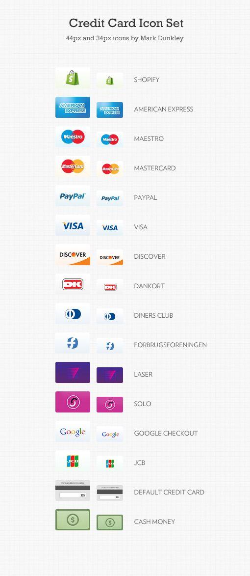 Braintree Credit Card Logo - 20 Free Credit Card Icon Sets | Inspirationfeed