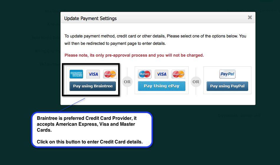 Braintree Credit Card Logo - Update Payment Settings Card and other changes