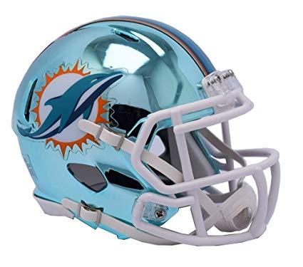 Miami Dolphins New Helmet Logo - Miami Dolphins Alternate Speed Riddell Mini