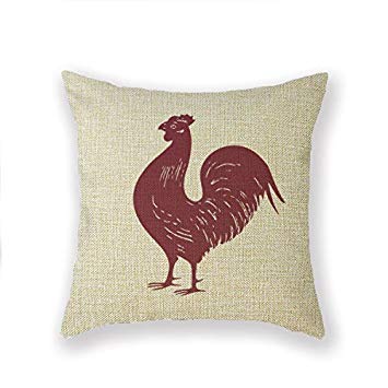 Rooster in Red Square Logo - Rooster Farm Rhode Island Red Poultry Throw Pillow 18 x