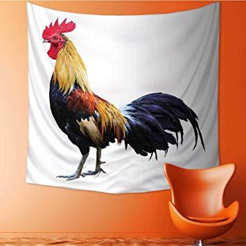 Rooster in Red Square Logo - Amazon.com: UHOO2018 Square Tapestry Thai red Rooster on White Throw ...