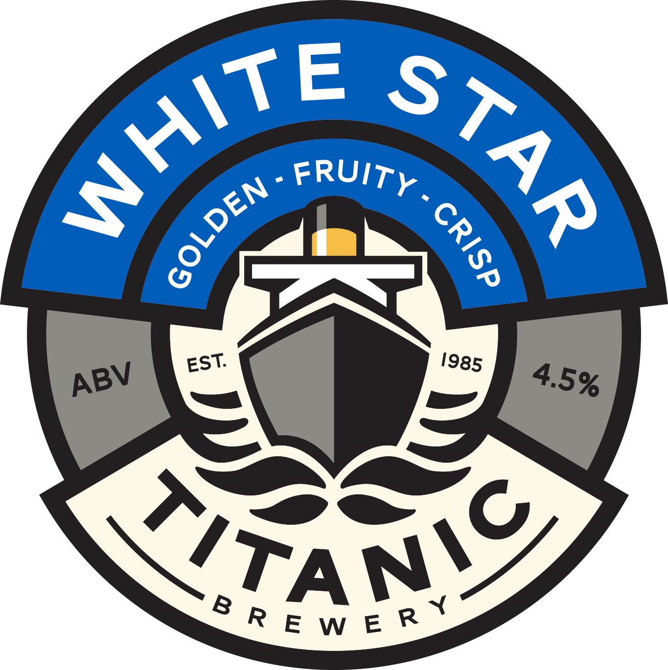 Blue Circle with White Star Logo - White Star Case | Titanic Brewery