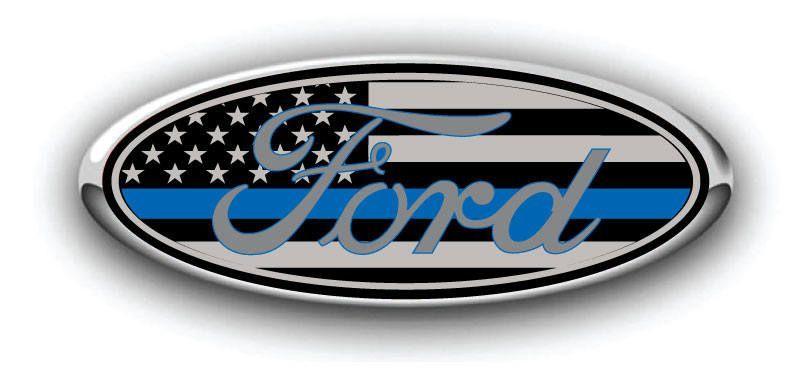 New Ford Logo - NEW! All Ford Models Ford Thin Blue Line Flag Overlay Logo Skin ...