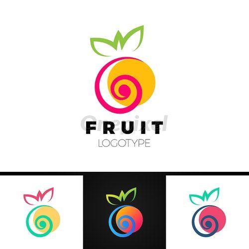 Spiral Company Logo - Abstract fruit logo template with spiral element. Creative symbol ...