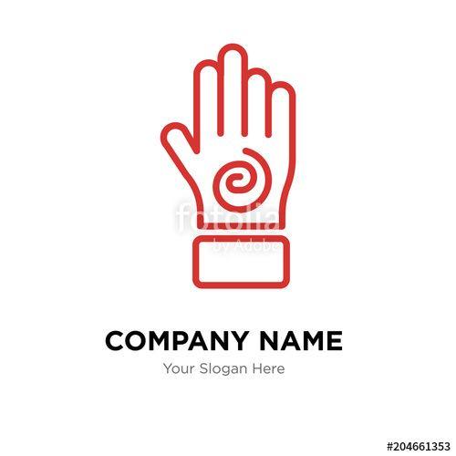 Spiral Company Logo - Hand with an spiral company logo design template, colorful vector ...