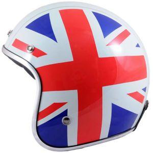 Red White Blue Face Logo - MT Le Mans Flag UK Red / White / Blue Open Face Motorcycle