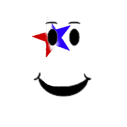 Red White Blue Face Logo - Red White and Star Face - Roblox