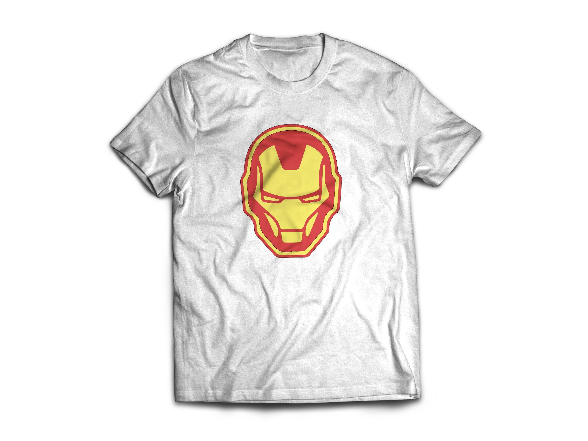 Red White Blue Face Logo - Iron-Man Red and Yellow Face Logo T-Shirt | The Custom Shop