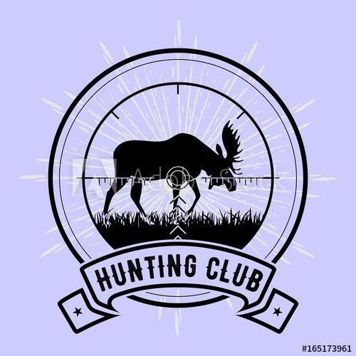 Moose Club Logo - Hunting club logo with moose and target. Vector illustration - Buy ...
