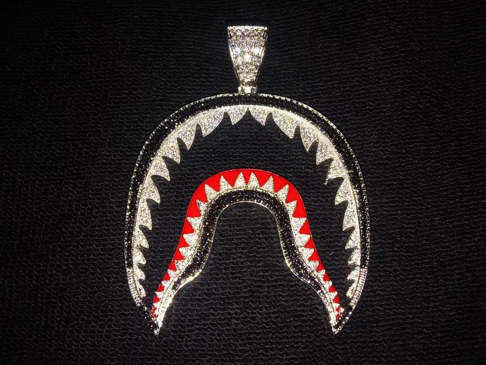 WGM BAPE Shark Logo - Custom Bathing Ape bape shark necklace & pendant WGM – Bijouterie Gonin