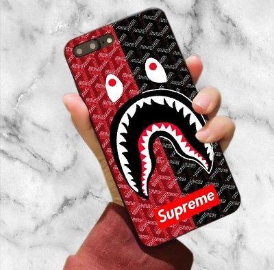 BAPE Shark Logo - SALE !! SUPREME Bape Shark Logo Fit Hard Case For iPhone 6 6s 7 8