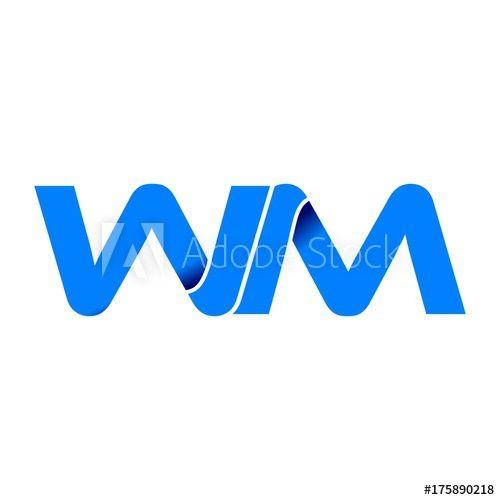 WM Logo - wm logo initial logo vector modern blue fold style this stock