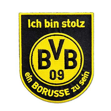 Black Yellow Brand Logo - Borussia Dortmund BVB Logo Patch Polyester Black/Yellow 11 x 9 x 1 ...