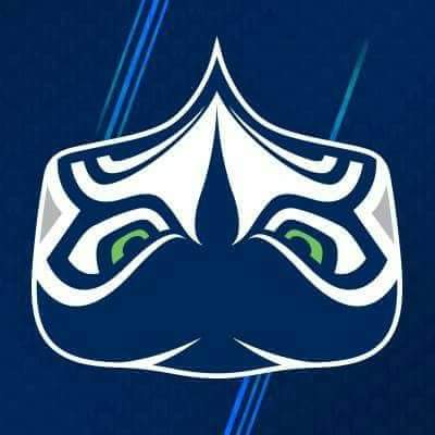 Funny Seahawks Logo - New Seattle Seahawk logo upside down looks like a pug with a Mohawk