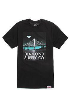 Lit Diamond Logo - Diamond Supply Co White Space Black T Shirt. Diamond Supply