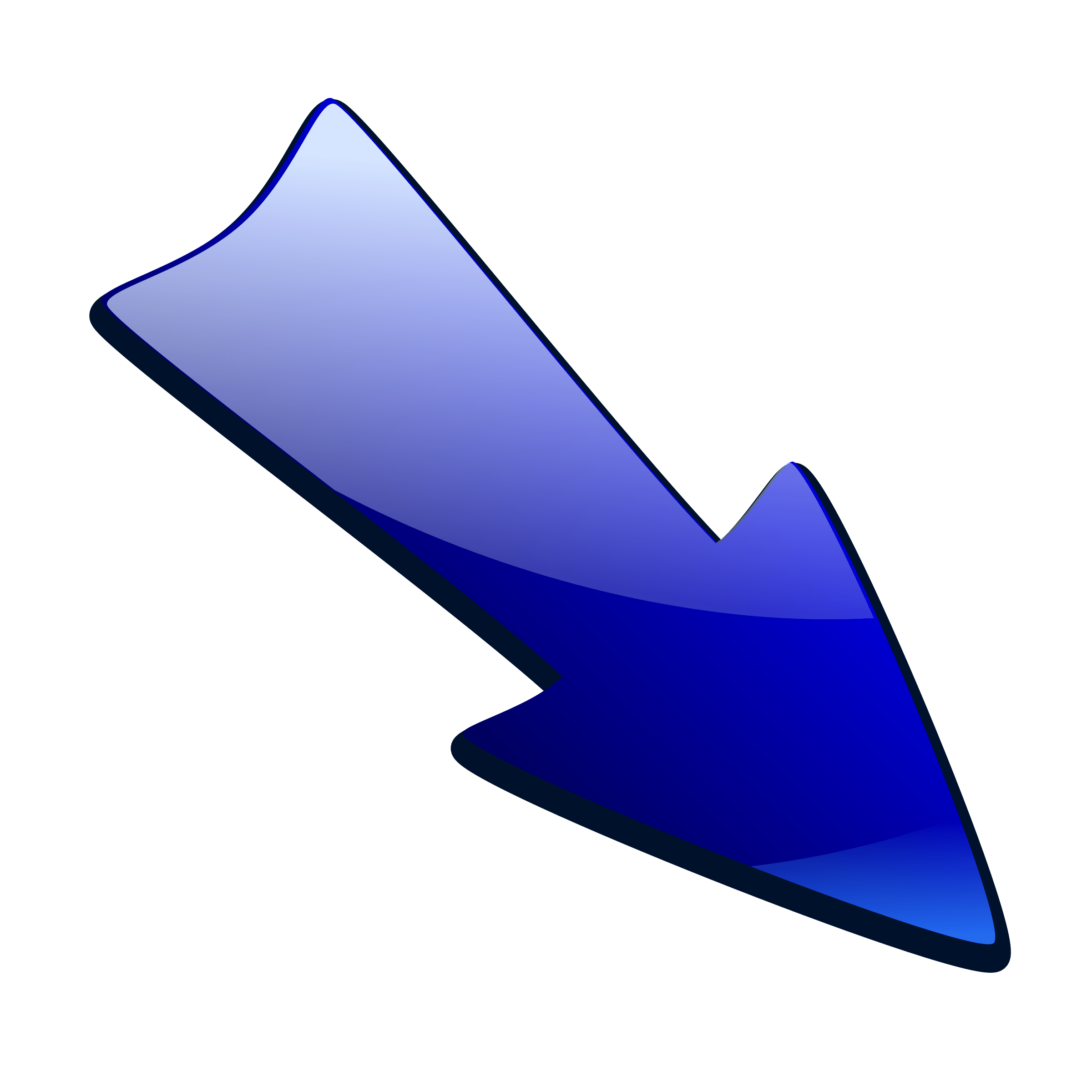 Right Blue Arrow Logo - Clipart - Long Arrow Down Right