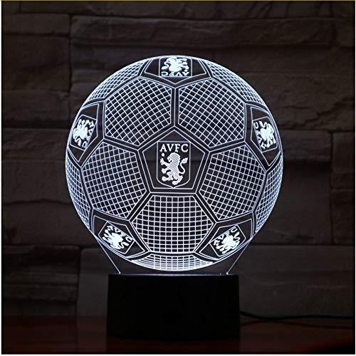 Flat Ball Logo - Flat Ball Aston Villa Football 3D Lamp Acrylic Night Lamp with 7