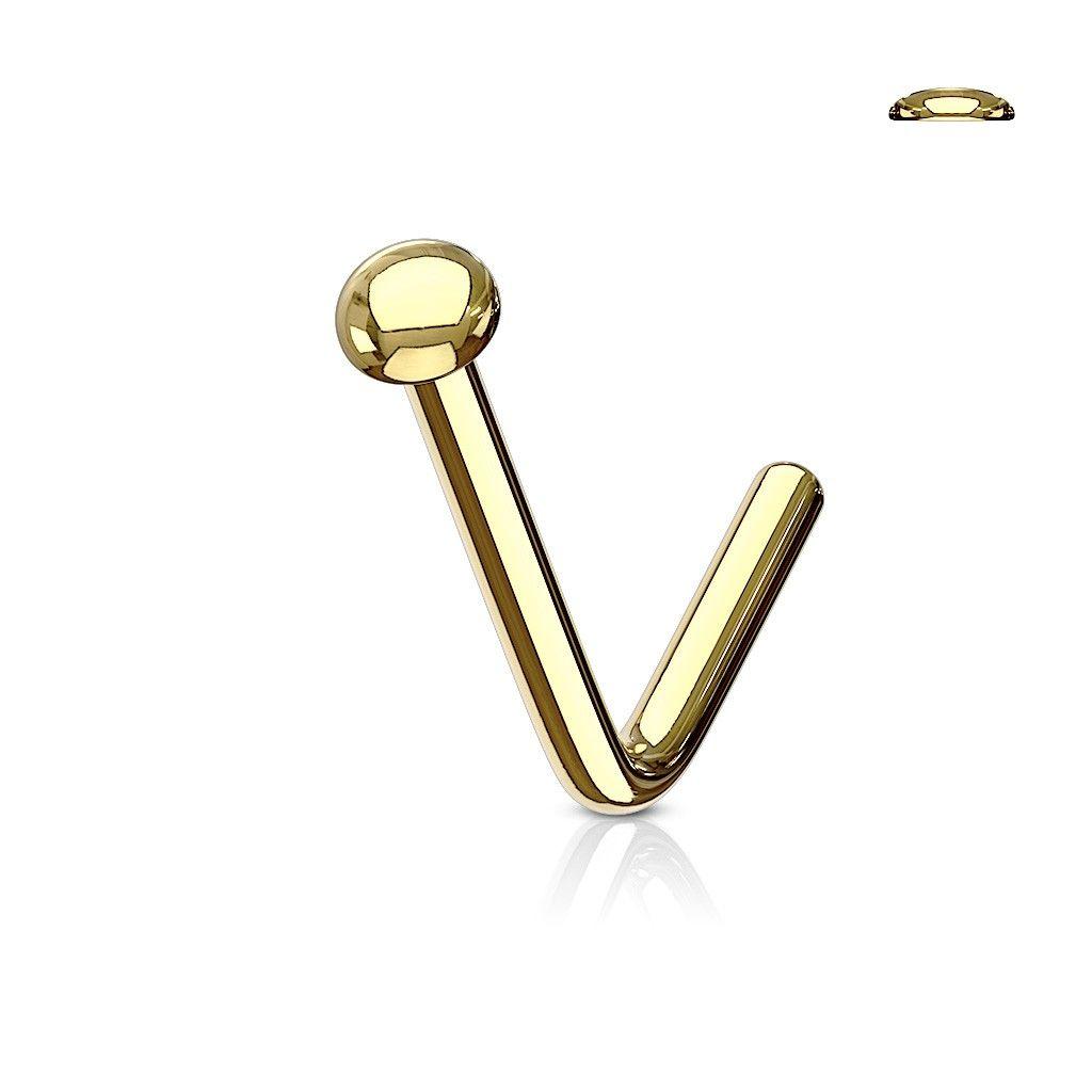 Flat Ball Logo - Coloured nose stud piercing with flat ball