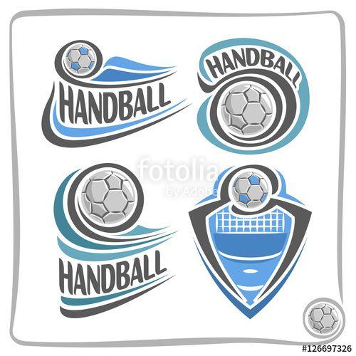 Flat Ball Logo - Vector abstract logo Handball Ball, decoration sign sports club