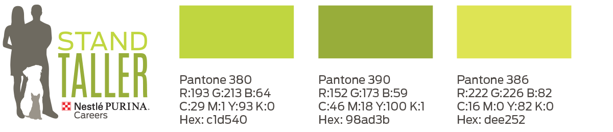 Pantone 390 Green and Grey Logo - Brand Colors | Toolkit: Nestlé Purina PetCare Careers