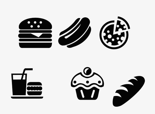 Black Anf White Food Logo - Black And White Western Fast Food Logo, Black Vector, Food Vector ...