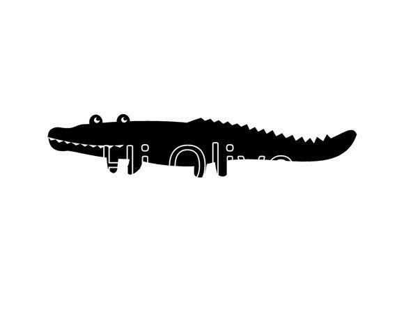 Black Crocodile Logo - silhouette crocodile clip artblack crocodile clip by HiOlive | Logo ...