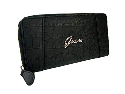 Black Crocodile Logo - New Guess Logo Signature Large Zip Around Wallet Purse Hand Bag