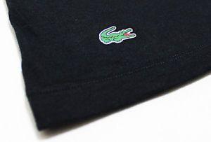 Black Crocodile Logo - New LACOSTE FRANCE Crocodile-Logo BLACK Supima Cotton V-Neck Tee T ...