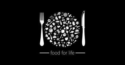 Black Anf White Food Logo - 30 Cool & Creative Food Company Logo Design Ideas