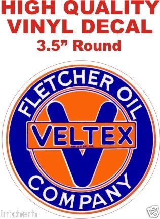 Vintage Oil Company Logo - Vintage Style Fletcher Oil Company Veltex Texaco Gas Pump Decal