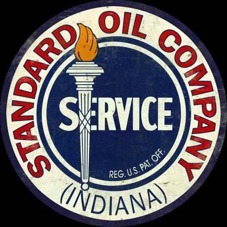 Vintage Oil Company Logo - Standard Oil Company of Indiana Vintage Sign Finish