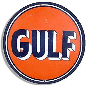 Vintage Oil Company Logo - Amazon.com: American Vinyl Vintage Round Gulf Gas Logo Sticker ...